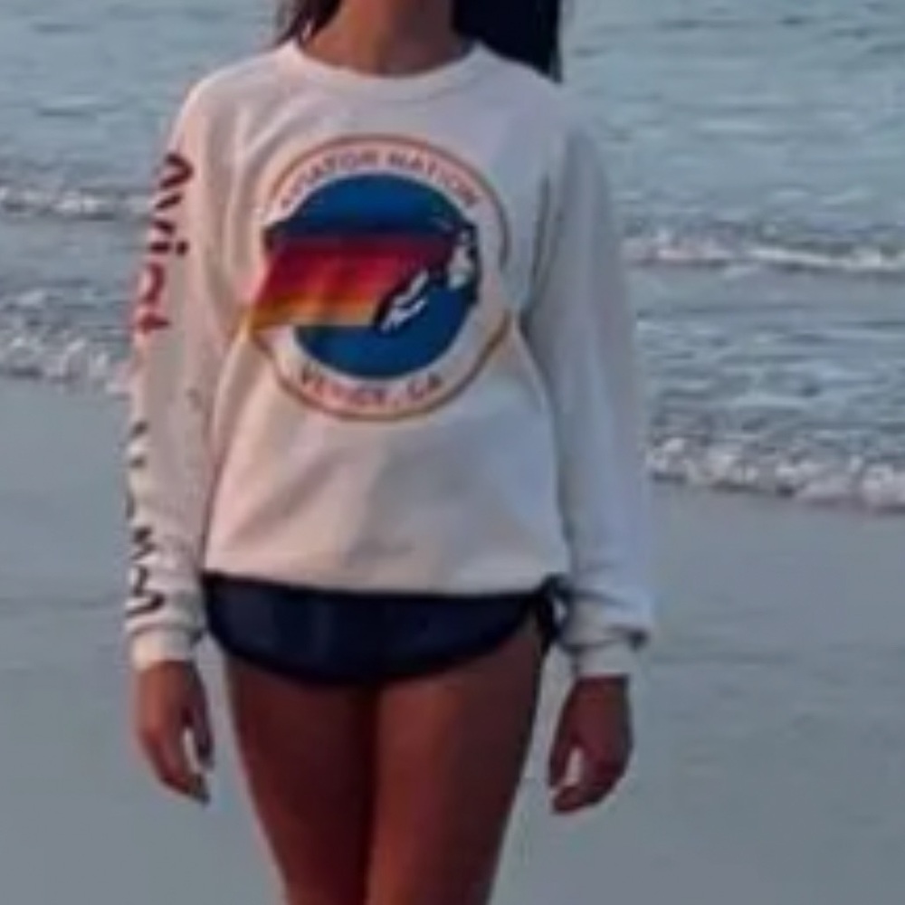 aviator nation off white sweatshirt